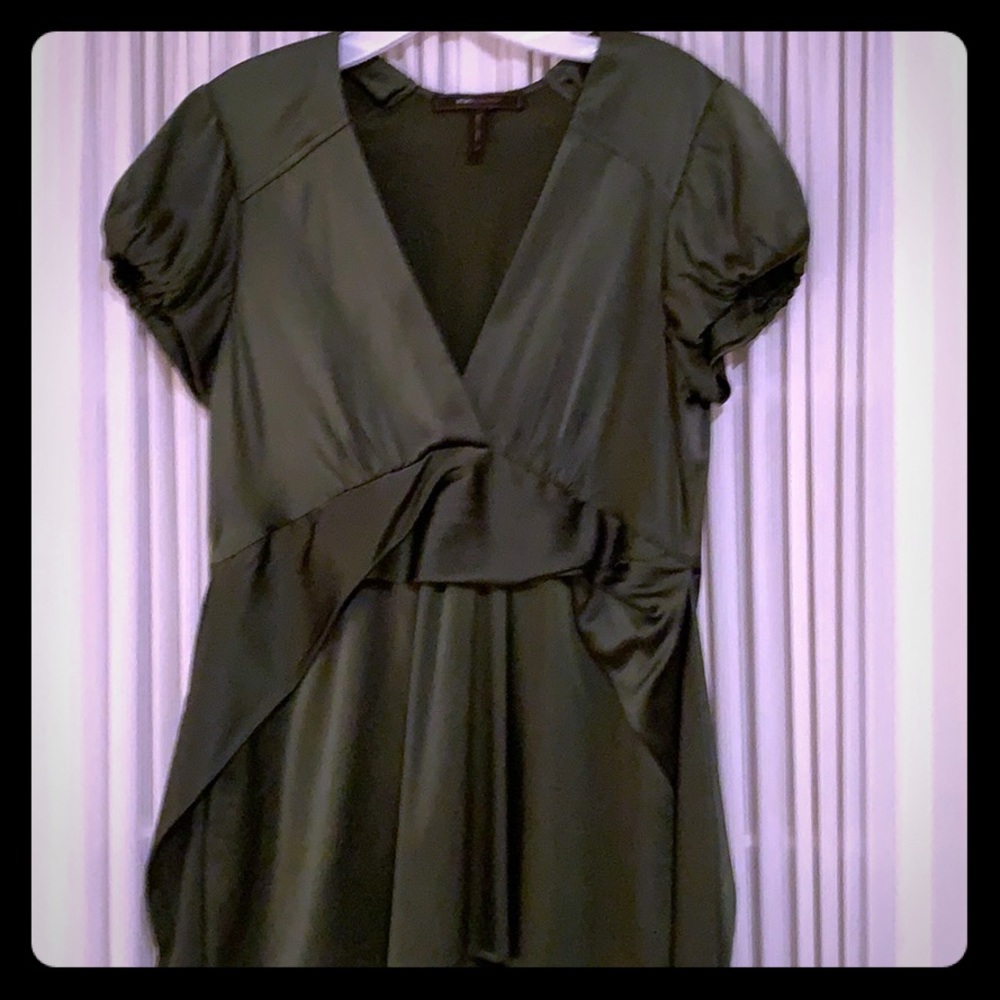 BCBG Green Silk Top